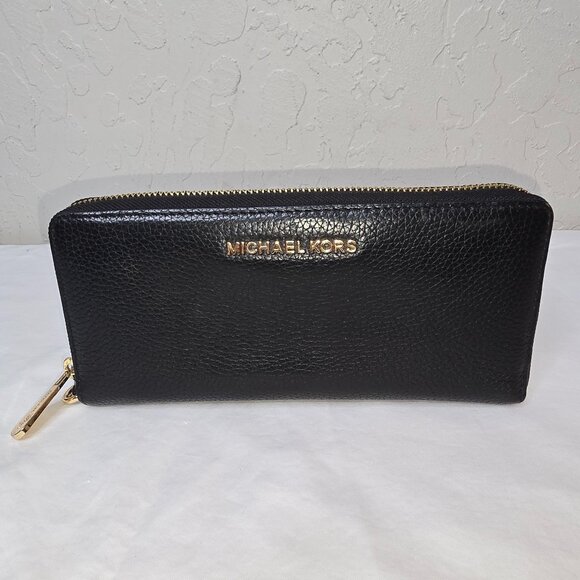 Michael Kors Jet Set Travel LG Pebbled Leather Continental Wallet NO STRAP - Picture 1 of 9